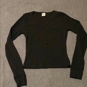 TNA Long Sleeve Waffle Knit Top